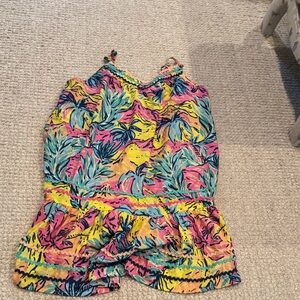 Vibrant Tropical Print Sleeveless Dress